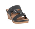 Women's Halia Black Floral Wedge Sandals