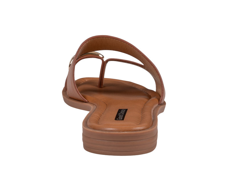 Women’s Halie Brown Metal Toe Ring Flat Sandals