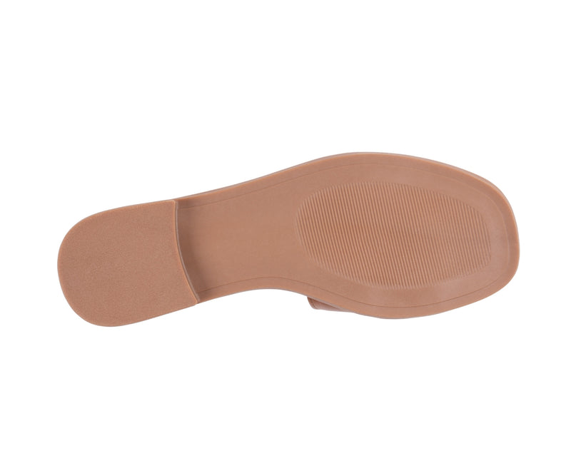 Women’s Halie Brown Metal Toe Ring Flat Sandals
