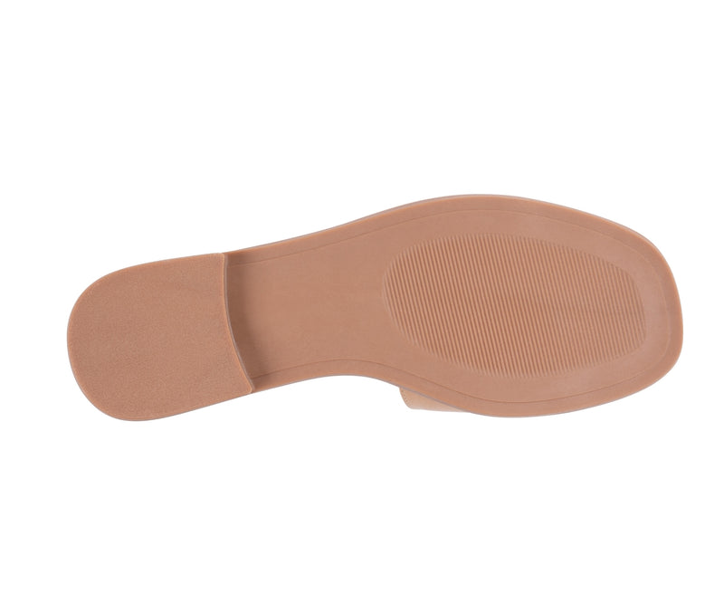 Women’s Halie Tan Metal Toe Ring Flat Sandals