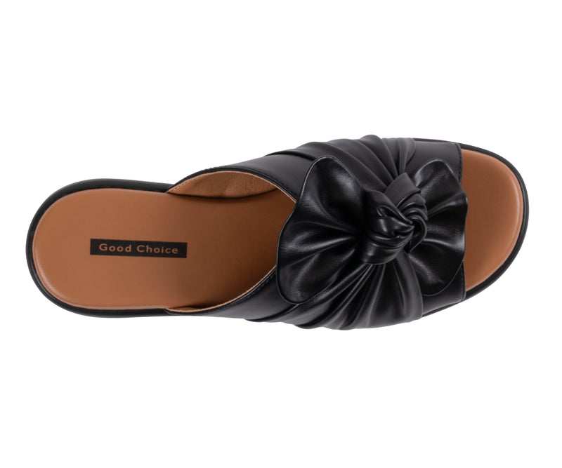 Women's Harlow Black Bow Wedge Sandals