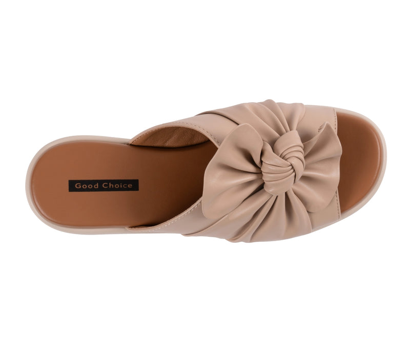 Women's Harlow Nude Bow Wedge Sandals