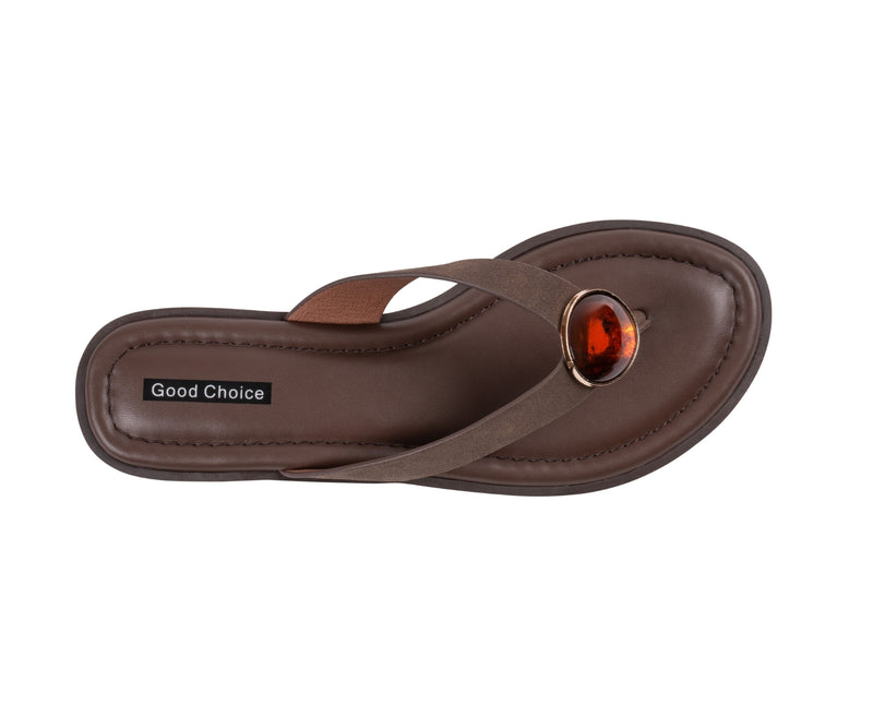 Women's Jaylis Brown  Flat Sandals