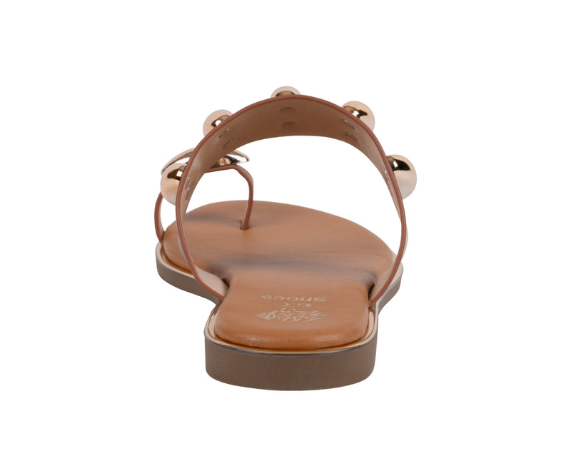 Women's Kenley Tan Toe Ring Hardware Flat Sandals