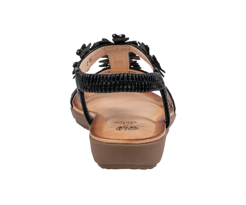 Women's Lily Black Flat Sandals