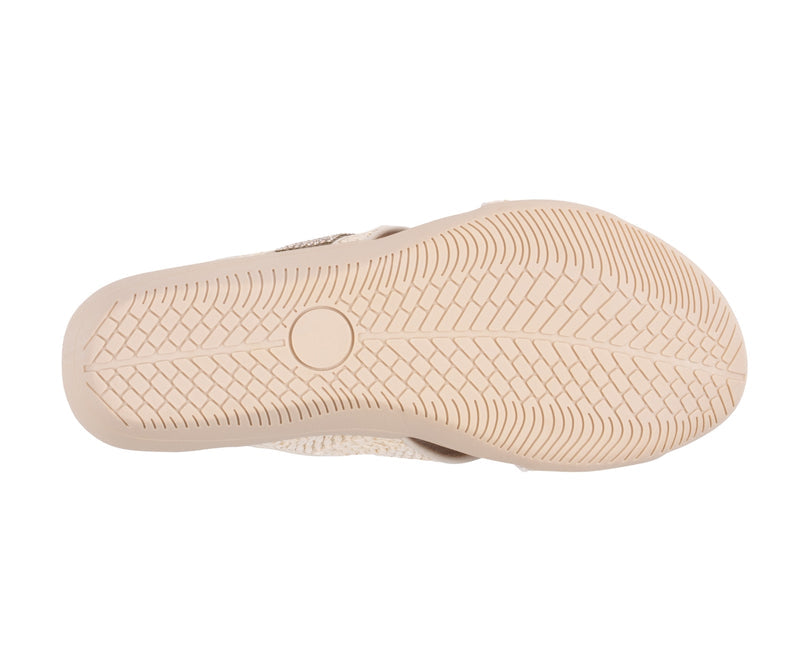 Women's Linnie Natural Woven Crisscross Comfort Sandals