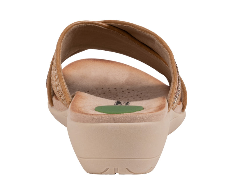 Women's Linnie Tan Woven Crisscross Comfort Sandals
