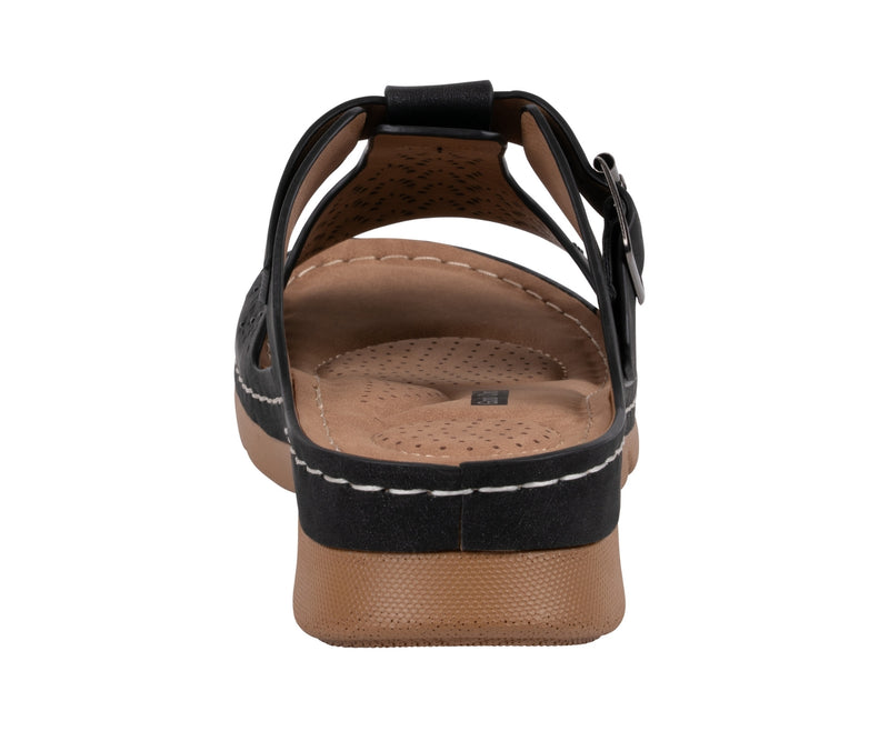 Women's Loni Black Embellished Comfort Sandals