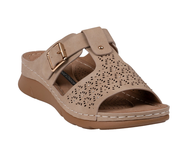 Women's Loni Nude Embellished Comfort Sandals