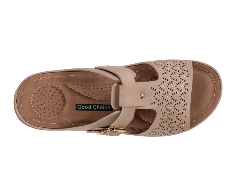 Women's Loni Nude Embellished Comfort Sandals