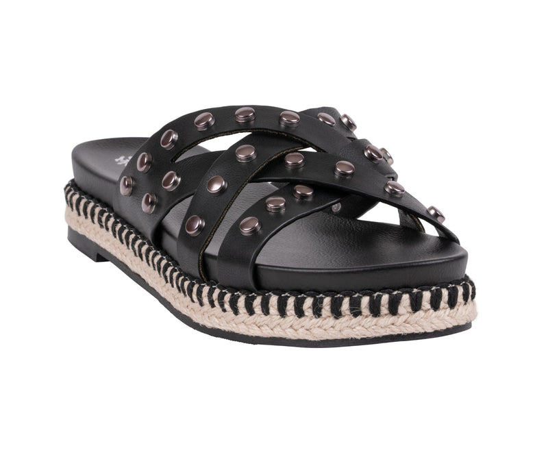 Women’s Loola Black Studded Espadrille Platform Sandals