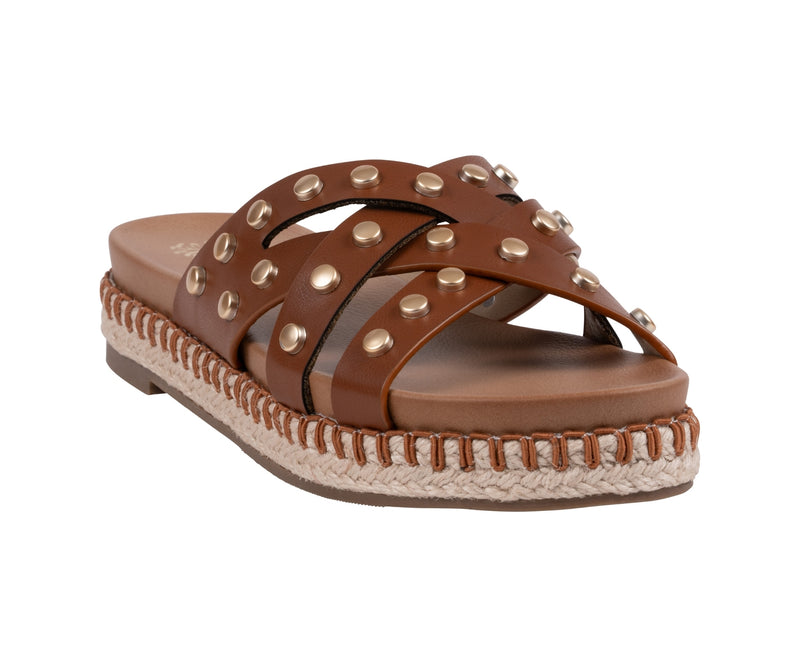 Women’s Loola Cognac Studded Espadrille Platform Sandals