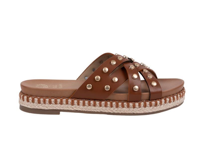 Women’s Loola Cognac Studded Espadrille Platform Sandals