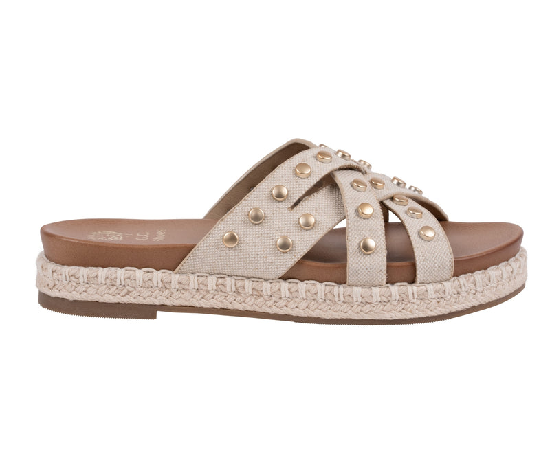 Women’s Loola Natural Studded Espadrille Platform Sandals