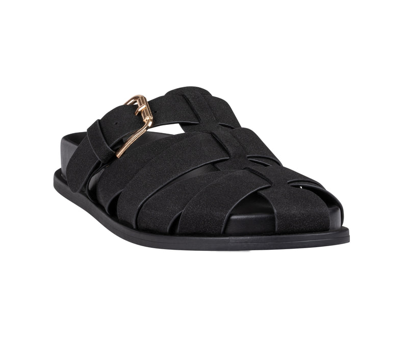 Women’s Lovely Black Multi-Strap Footbed Sandals