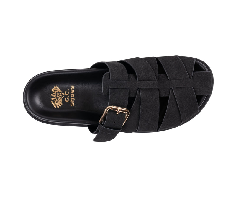 Women’s Lovely Black Multi-Strap Footbed Sandals