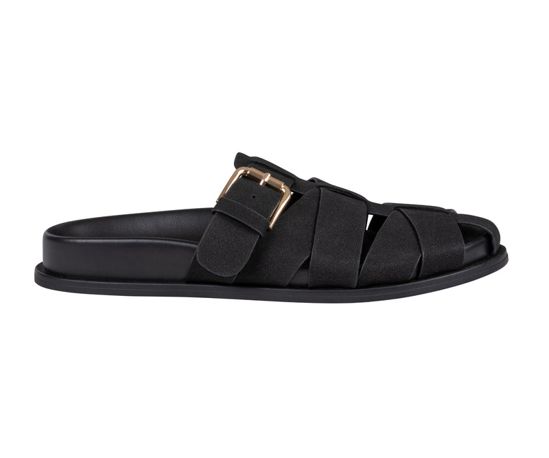 Women’s Lovely Black Multi-Strap Footbed Sandals
