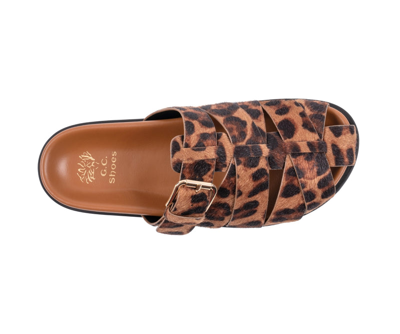 Women’s Lovely Leopard Multi-Strap Footbed Sandals