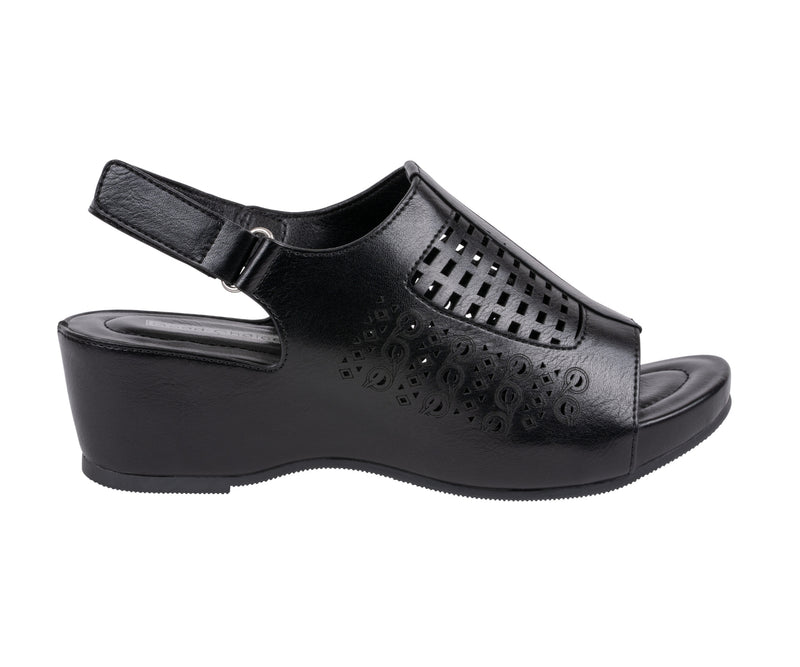 Women's Mahina Black Perforated Wedge Sandals