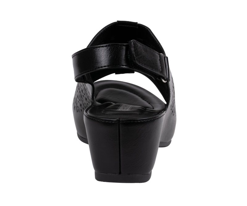 Women's Mahina Black Perforated Wedge Sandals