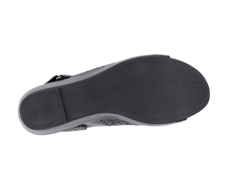 Women's Mahina Black Perforated Wedge Sandals