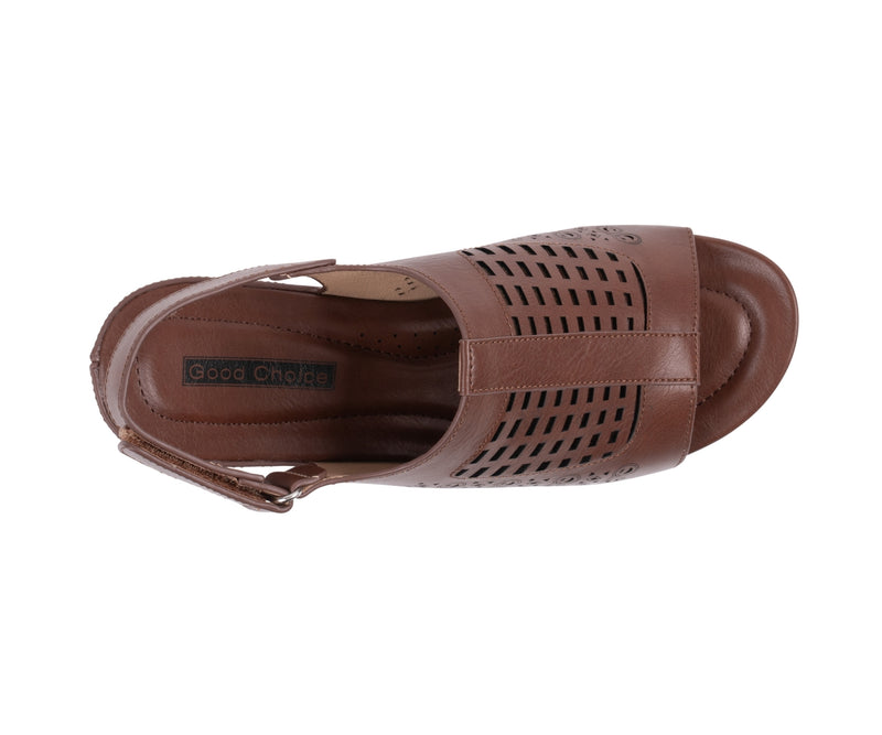 Women's Mahina Brown Perforated Wedge Sandals