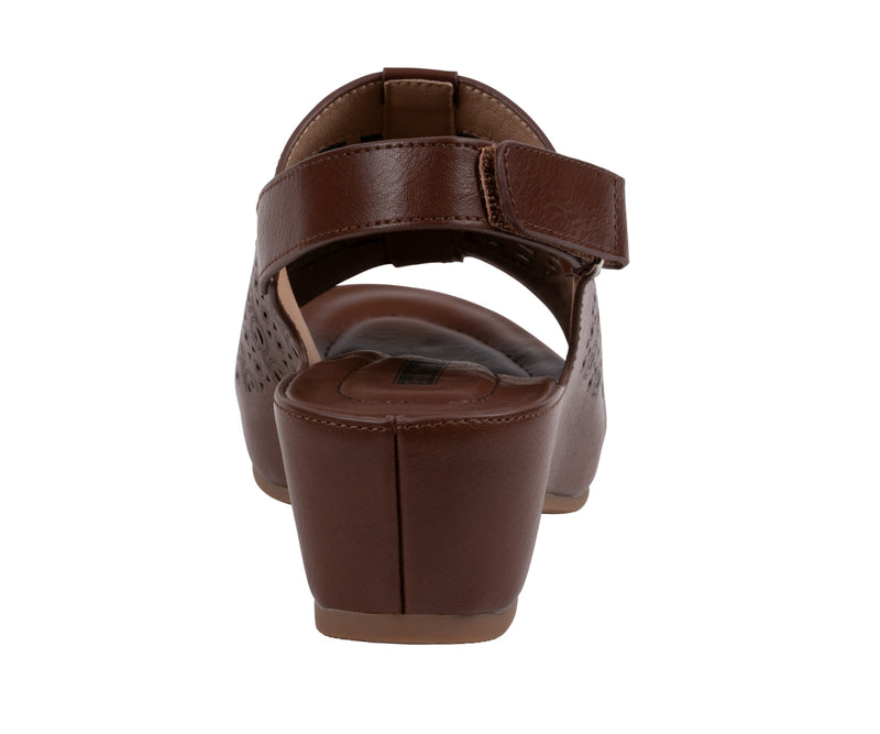 Women's Mahina Brown Perforated Wedge Sandals