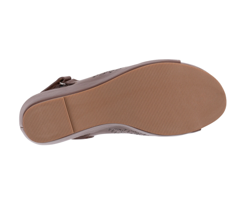 Women's Mahina Brown Perforated Wedge Sandals