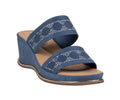 Women's Maycee Navy Embellished Knit Wedge Sandals