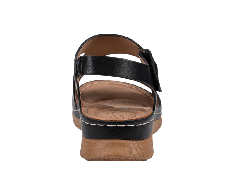 Women's Merisa Black Velcro Band Comfort Sandals