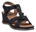 Women's Miko Black Floral Wedge Sandals