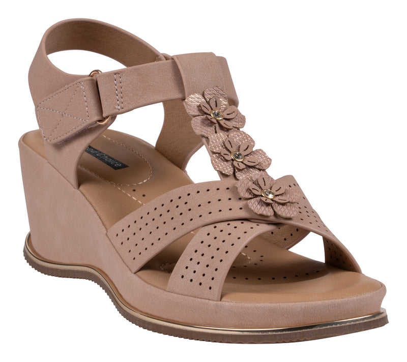 Women's Miko Blush Floral Wedge Sandals