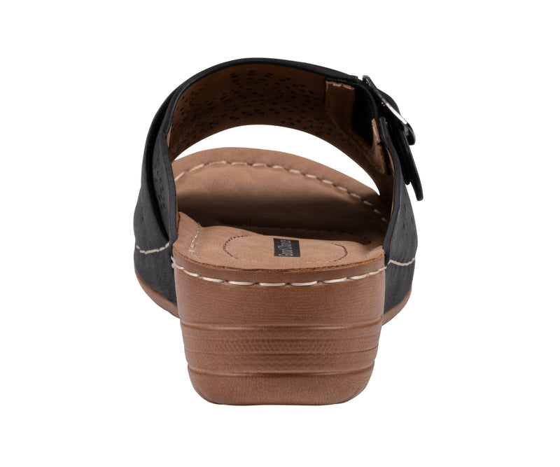 Women's Moira Black Perforated Comfort Sandals