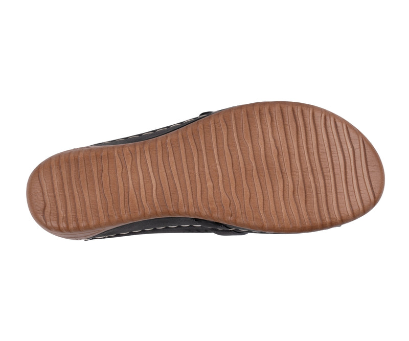 Women's Moira Black Perforated Comfort Sandals
