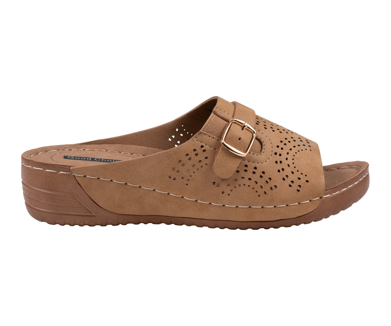 Women's Moira Tan Perforated Comfort Sandals