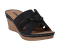 Women's Molane Black Hardware Wedge Sandals
