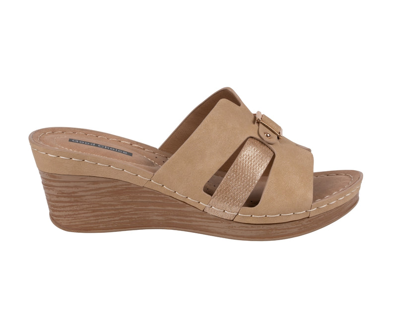 Women's Molane Tan Hardware Wedge Sandals