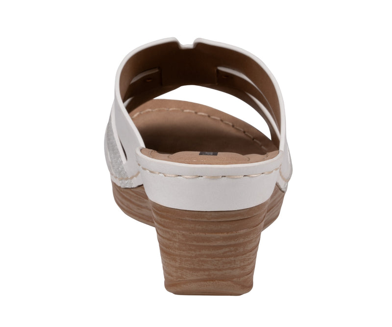 Women's Molane White Hardware Wedge Sandals