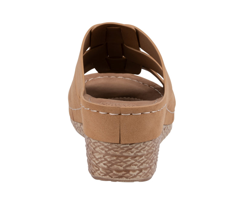 Women's Monte Tan Embellished Wedge Sandals