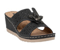 Women's Nancia Black Floral Wedge Sandals