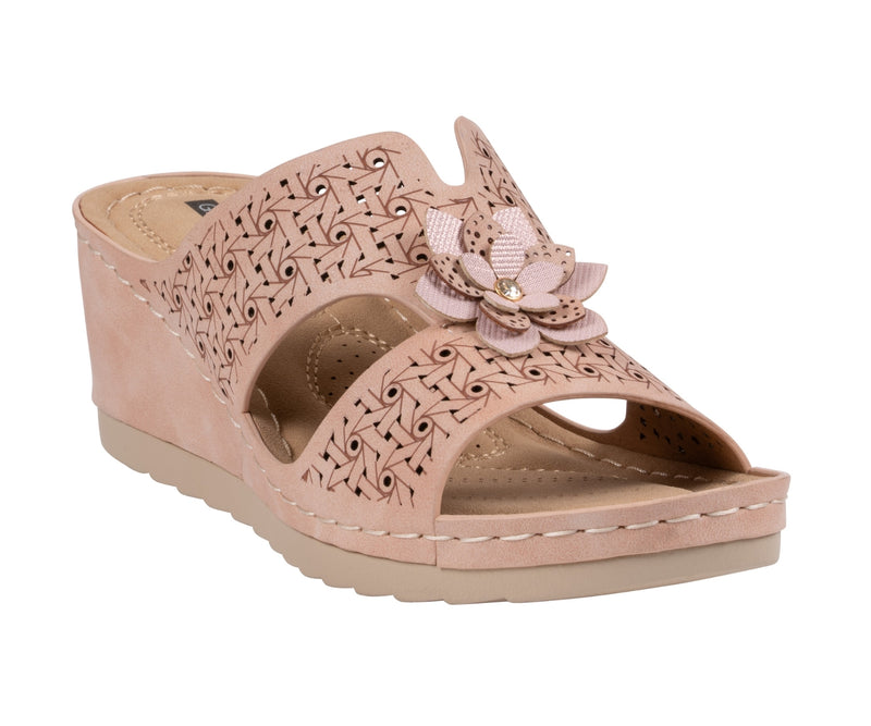 Women's Nancia Blush Floral Wedge Sandals