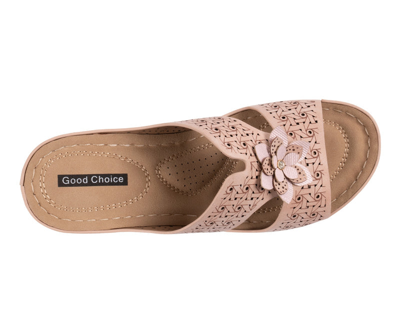 Women's Nancia Blush Floral Wedge Sandals