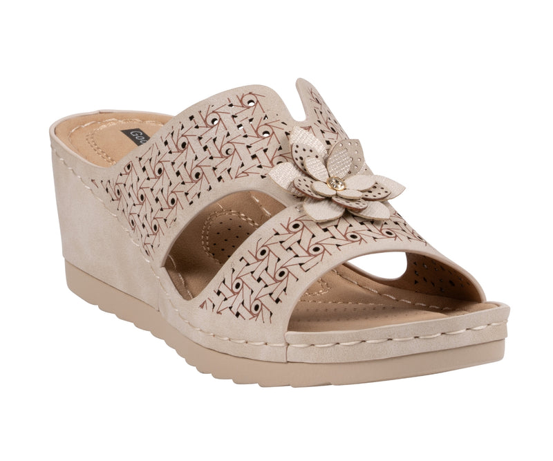 Women's Nancia Natural Floral Wedge Sandals