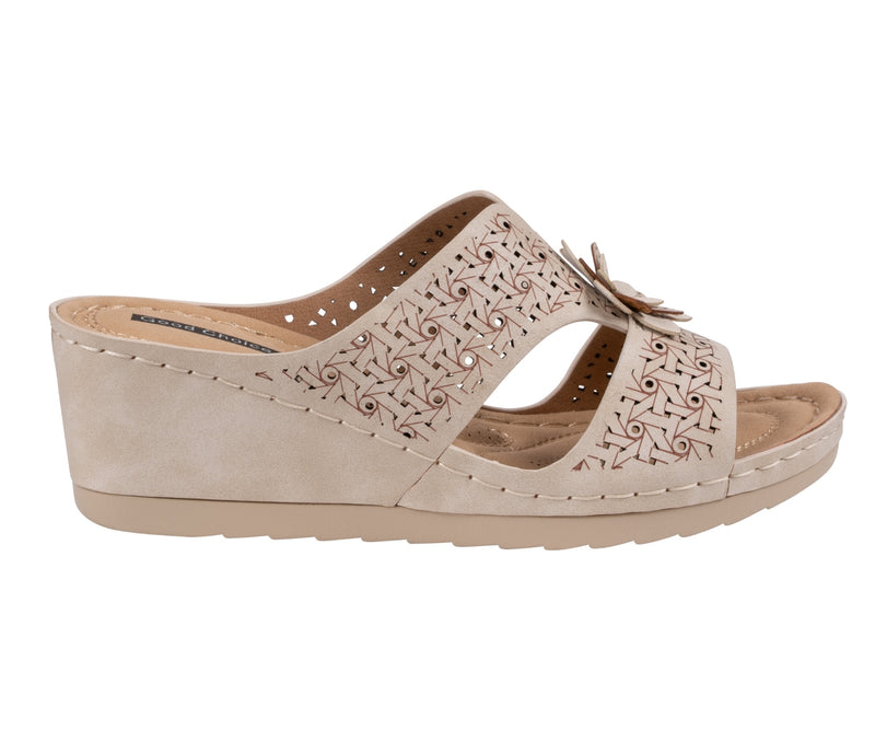 Women's Nancia Natural Floral Wedge Sandals