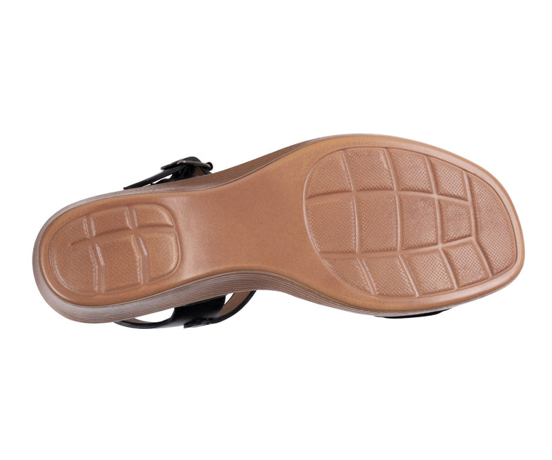 Women's Nava Black Hardware Wedge Sandals
