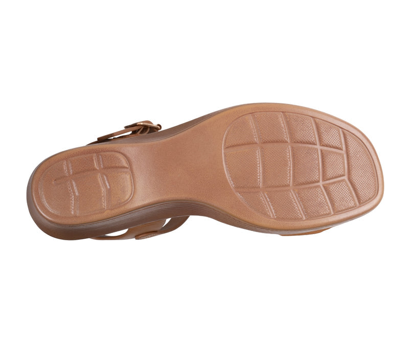 Women's Nava Tan Hardware Wedge Sandals