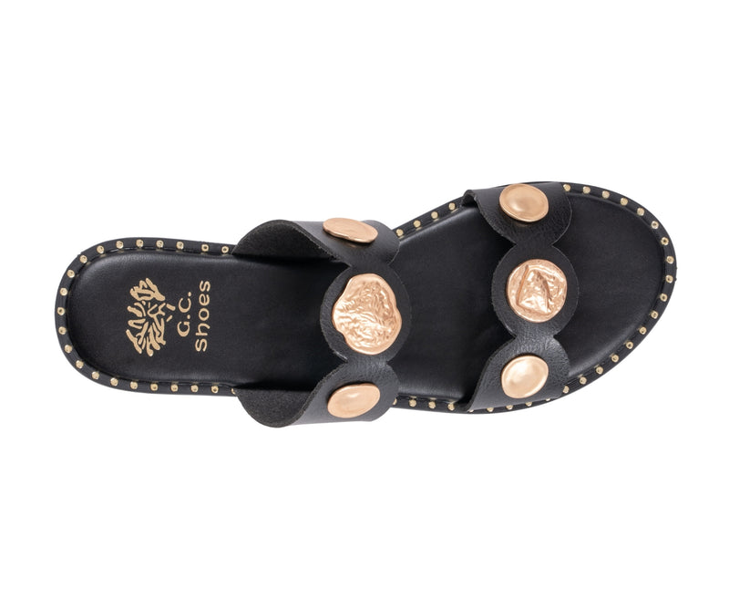 Women’s Nolah Black Coin Flat Sandals
