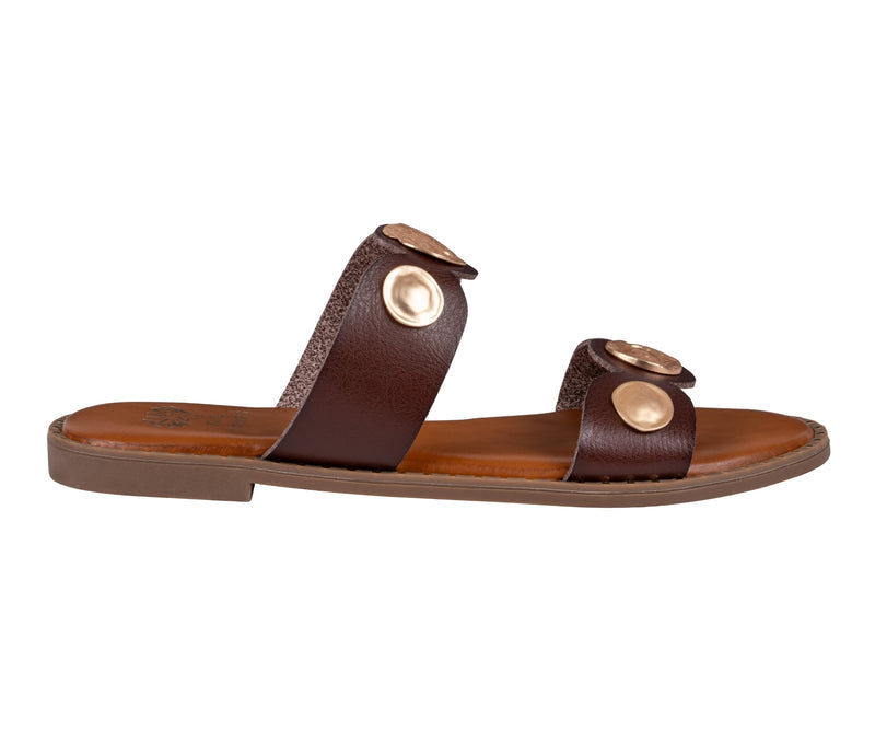 Women’s Nolah Brown Coin Flat Sandals