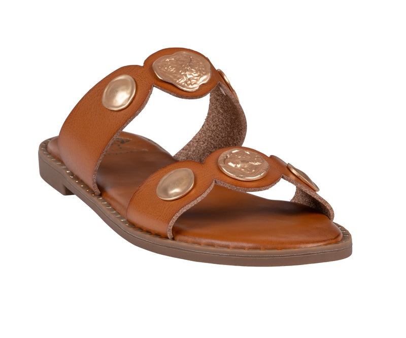Women’s Nolah Tan Coin Flat Sandals