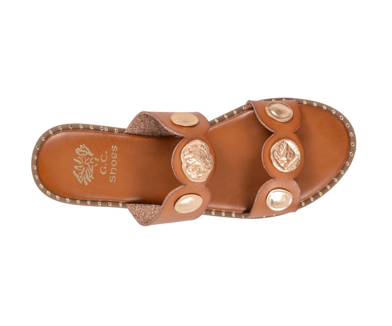Women’s Nolah Tan Coin Flat Sandals